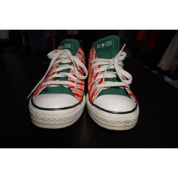 Converse All Star Candy Cane Stripe Low Top Shoes Red Green Unisex Men 7 Women 9 - Picture 5 of 13